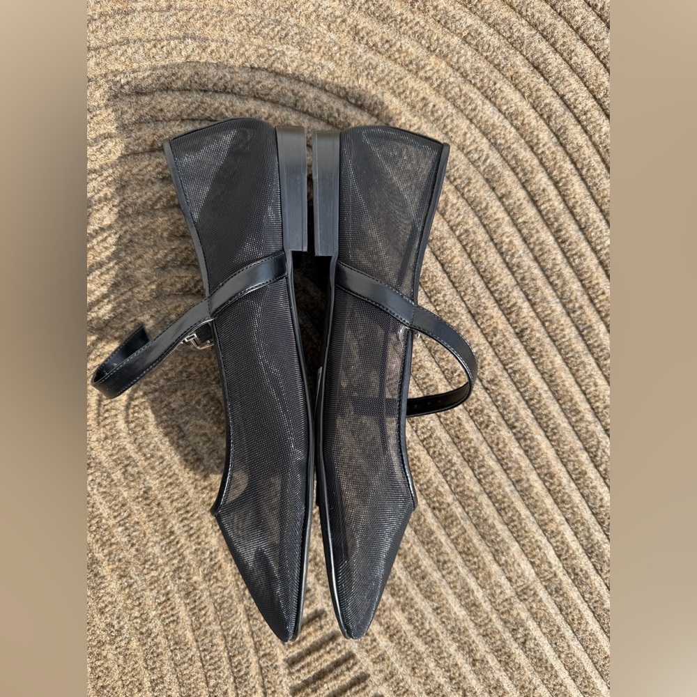 Jeffrey Campbell Black Rebb Mesh Mary Jane Flats - Picture 4 of 8